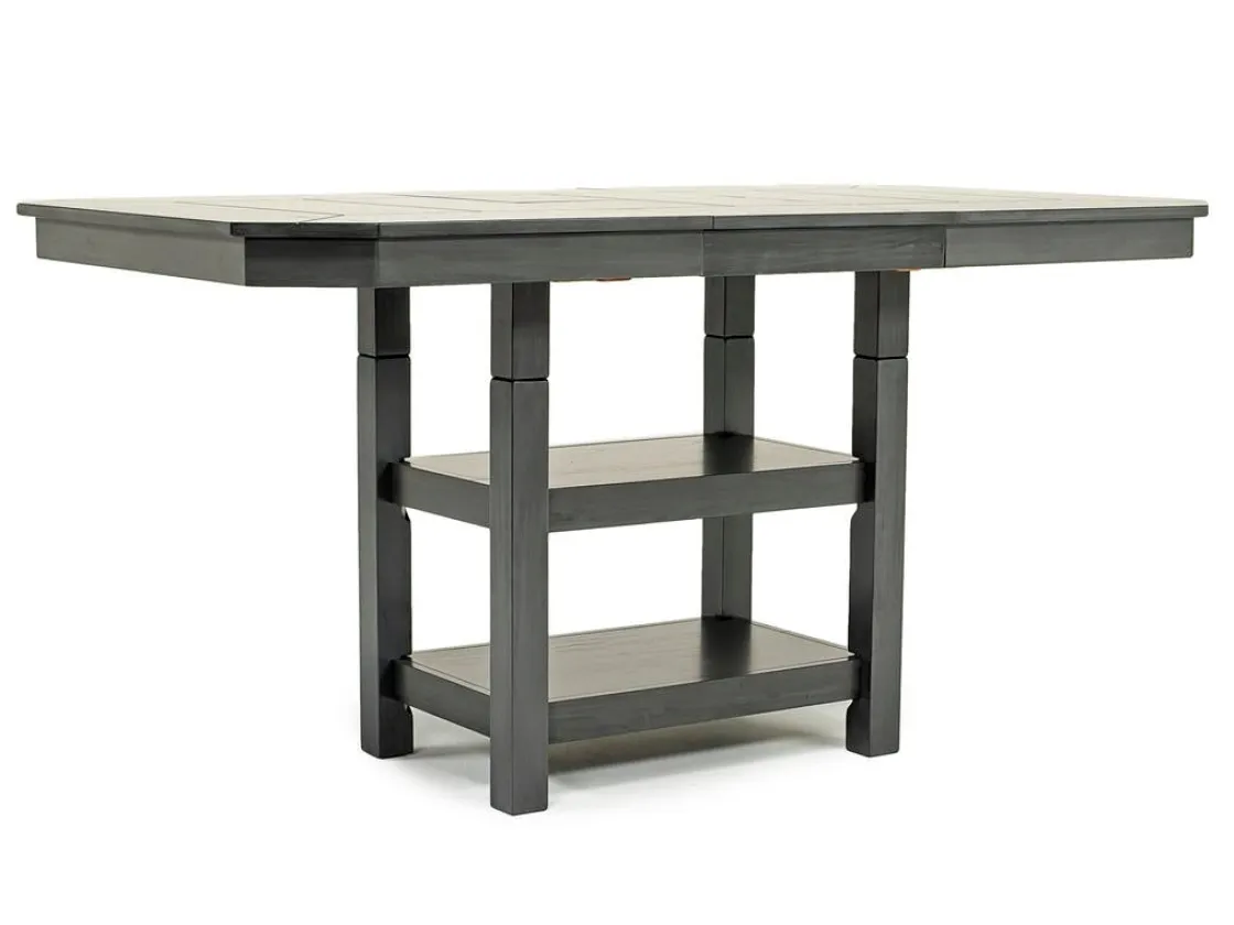 Mor Furniture New Haven Adjustable Extendable Dining Table & 6 Chairs In Gray