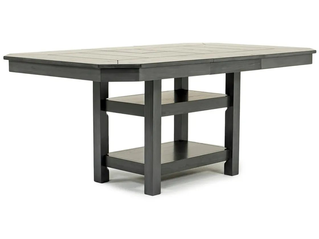 Mor Furniture New Haven Adjustable Extendable Dining Table & 6 Chairs In Gray