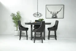 Mor Furniture New Haven Adjustable Height Extendable Dining Table In Brown