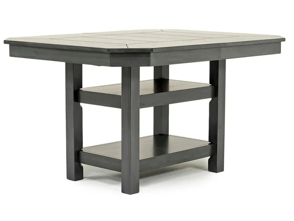 Mor Furniture New Haven Counter Height Adjustable Extendable Dining Table & 4 Stools In Gray