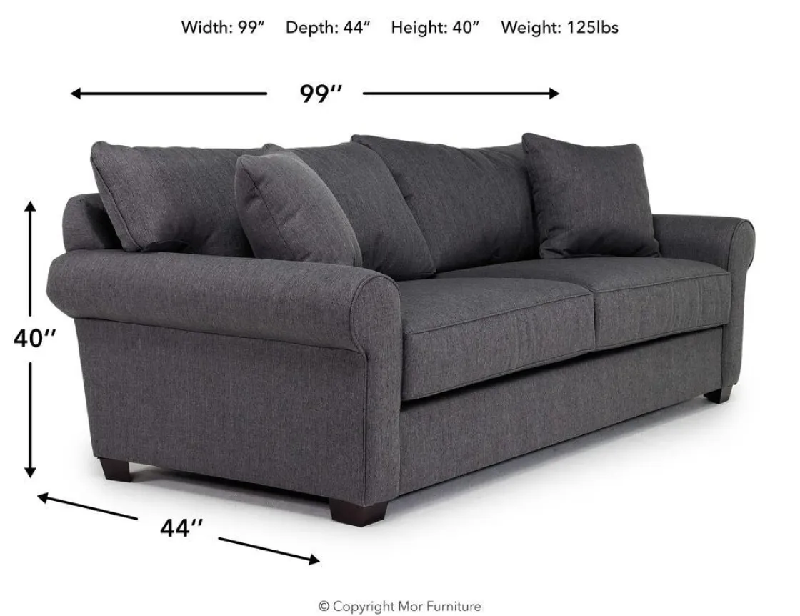 Mor Furniture Nicco Sofa In Zander Charcoal