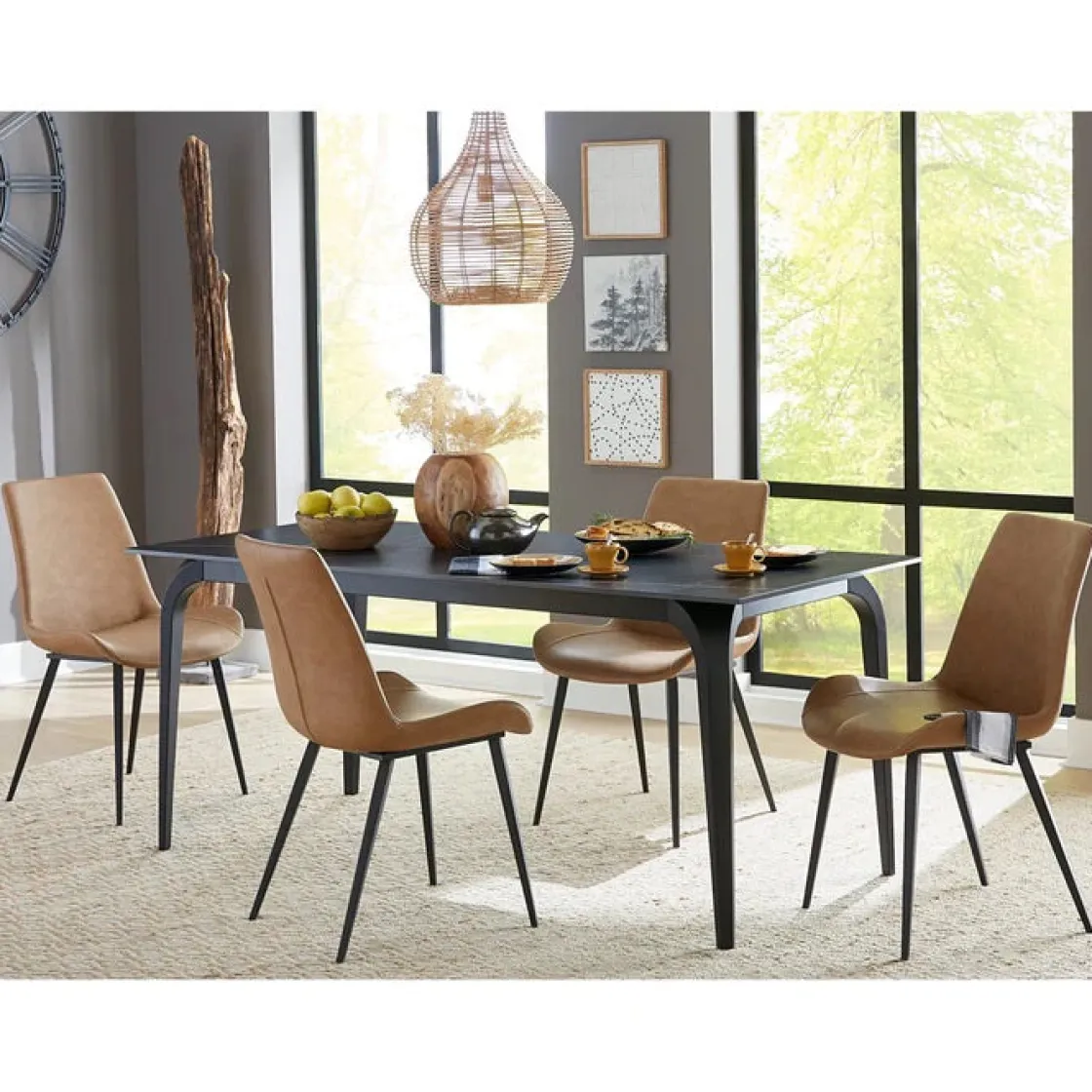 Mor Furniture Nicoya Dining Table In Black Sintered Stone