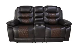 Mor Furniture Nikko Reclining Console Loveseat In Brown