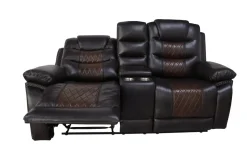 Mor Furniture Nikko Reclining Console Loveseat In Brown