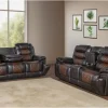 Mor Furniture Nikko Reclining Sofa & Console Loveseat In Brown