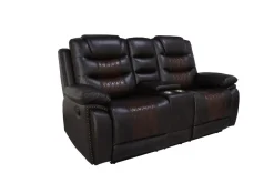 Mor Furniture Nikko Reclining Sofa & Console Loveseat In Brown