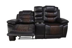 Mor Furniture Nikko Reclining Sofa & Console Loveseat In Brown