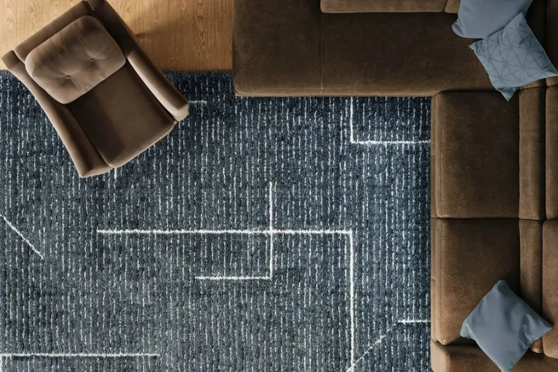 Mor Furniture Nube Glow Rug In Ash Blue, 5’ X 7’
