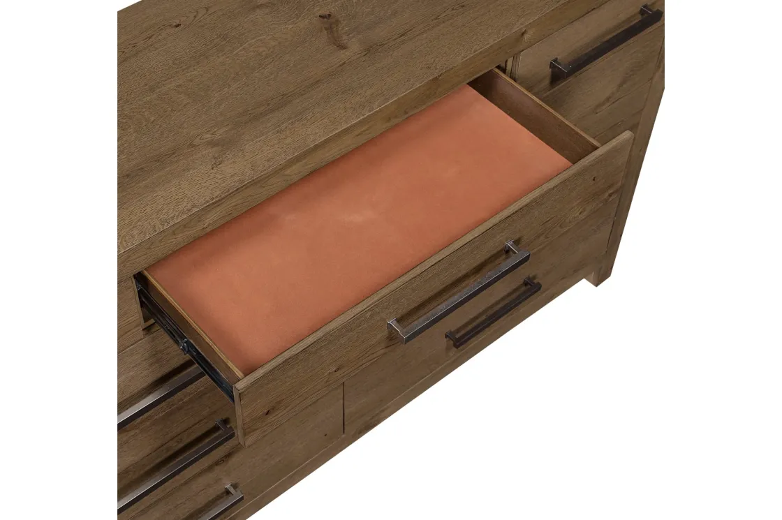 Mor Furniture Oaklyn Upholstered Panel Bed, Dresser, Mirror & Nightstand In Brown, Queen