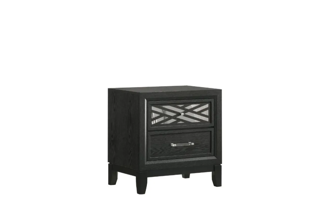 Mor Furniture Obsidian Panel Bed, Dresser, Mirror & Nightstand In , Queen