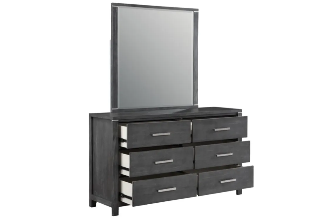Mor Furniture Odessa Mirror In Charcoal Gray