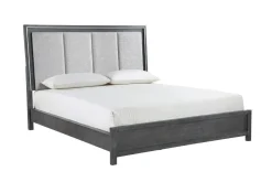 Mor Furniture Odessa Panel Bed, Dresser, Mirror & Nightstand In Charcoal, Queen