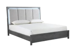 Mor Furniture Odessa Panel Bed, Dresser, Mirror & Nightstand In Charcoal, Queen