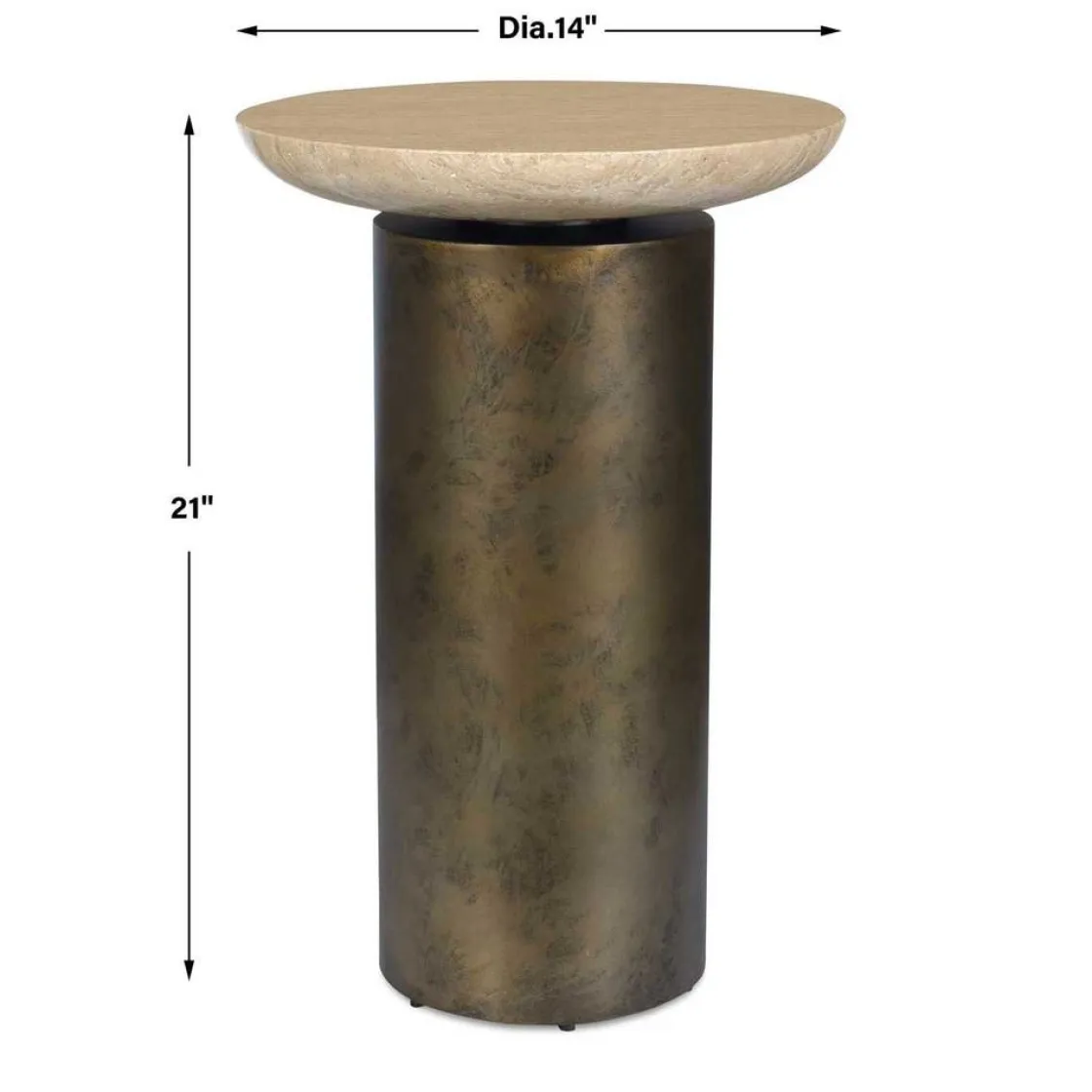Mor Furniture Olso Outdoor Round Accent Table In Brass