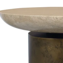 Mor Furniture Olso Outdoor Round Accent Table In Brass