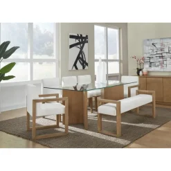Mor Furniture One Side Chair In Bisque, Woven Leather, Set Of 2