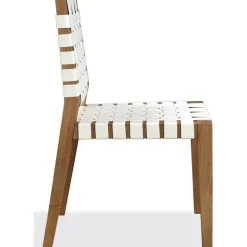 Mor Furniture One Side Chair In Bisque, Woven Leather, Set Of 2