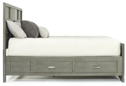 Mor Furniture Ontario Panel Bed W/ Storage In Gray, Eastern King