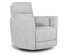 Mor Furniture Opal Swivel Gliding Recliner In Dove