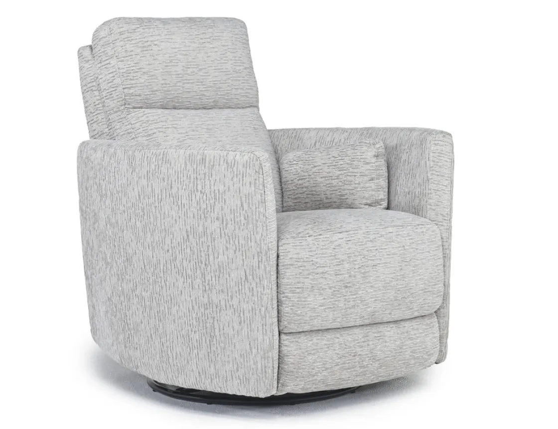 Mor Furniture Opal Swivel Gliding Recliner In Dove