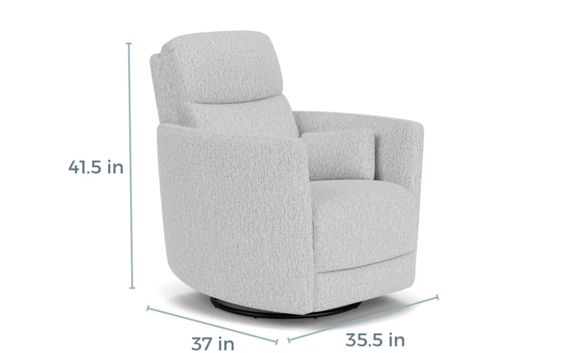 Mor Furniture Opal Swivel Gliding Recliner In Dove