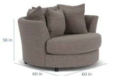 Mor Furniture Oracle Swivel Chair In Envy Bark