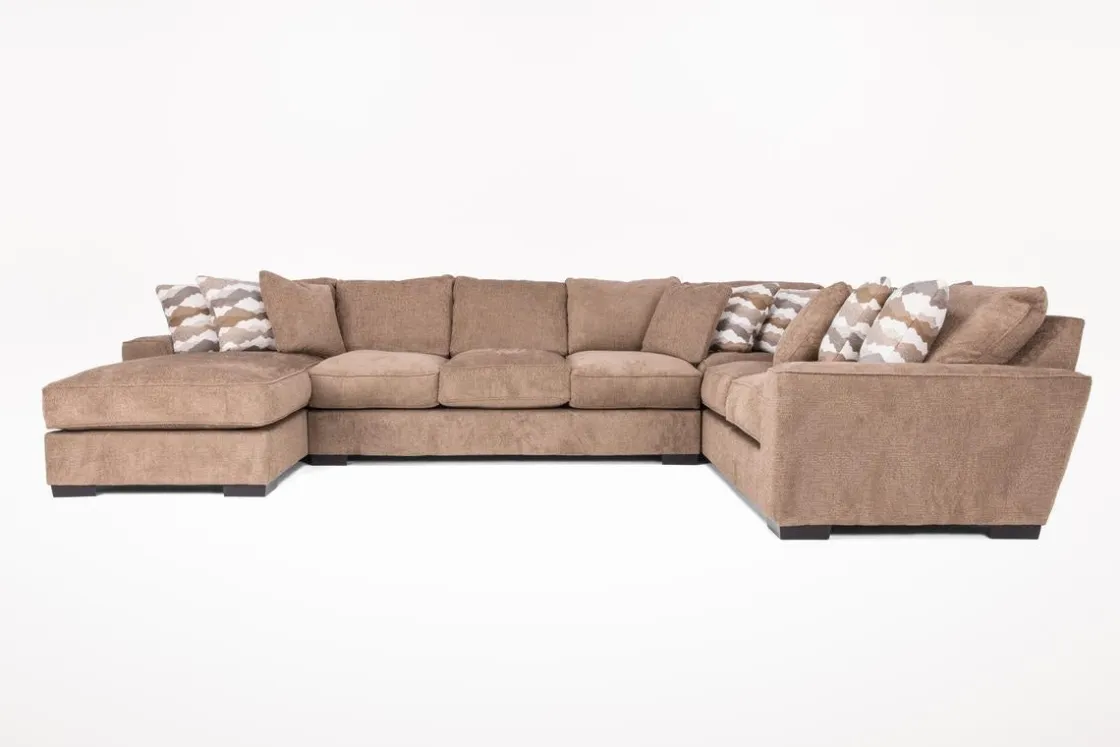 Mor Furniture Oracle Tux Sofa Chaise Sectional In Envy Ebony, Left Facing, Down