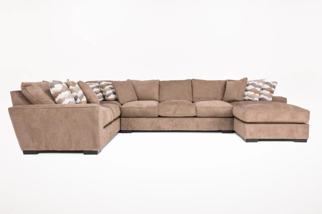 Mor Furniture Oracle Tux Sofa Chaise Sectional In Envy Ebony, Left Facing, Down
