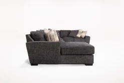 Mor Furniture Oracle Tux Sofa Chaise Sectional In Envy Ebony, Left Facing, Down