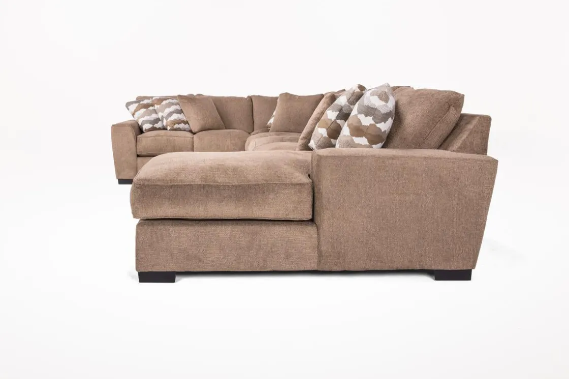 Mor Furniture Oracle Tux Sofa Chaise Sectional In Envy Ebony, Left Facing, Down