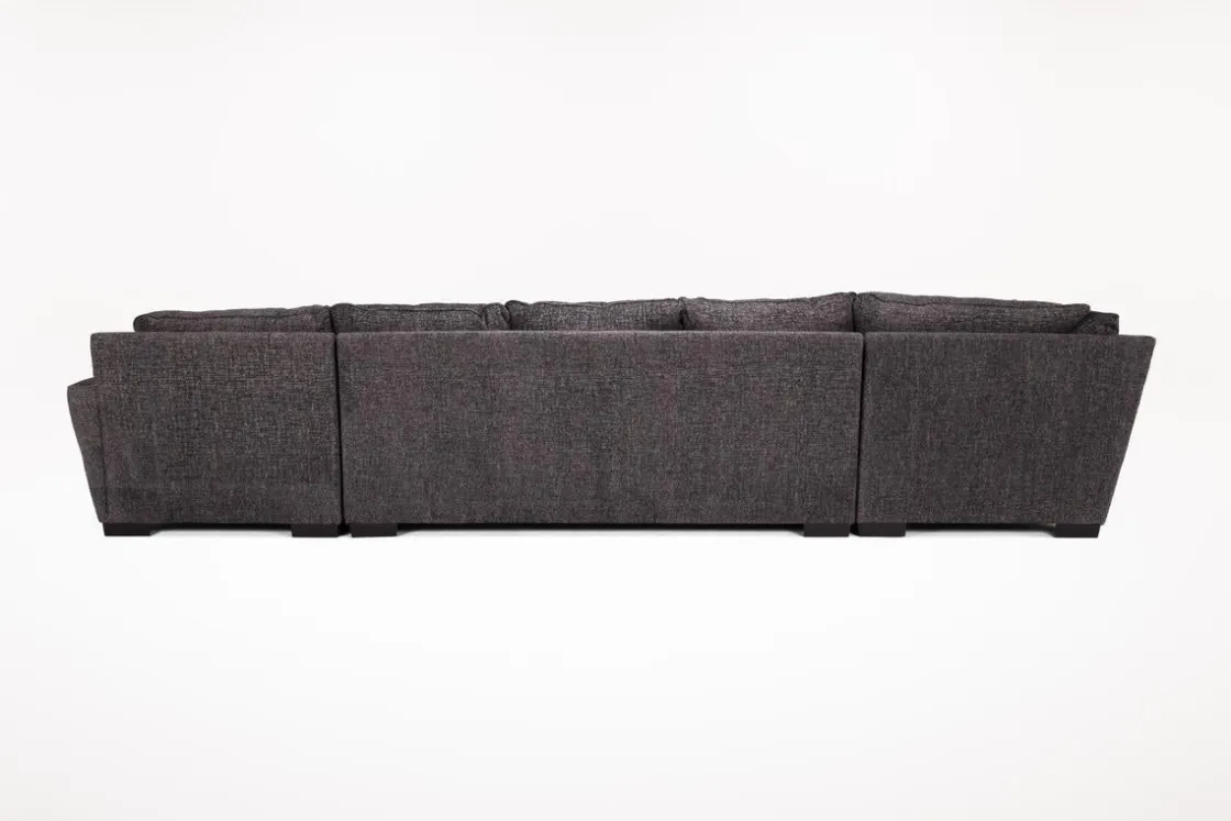 Mor Furniture Oracle Tux Sofa Chaise Sectional In Envy Ebony, Left Facing, Down