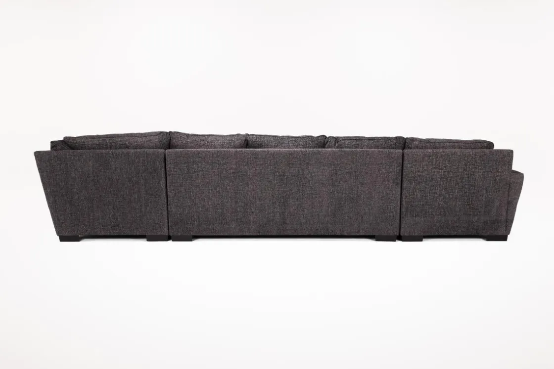 Mor Furniture Oracle Tux Sofa Chaise Sectional In Envy Ebony, Left Facing, Down