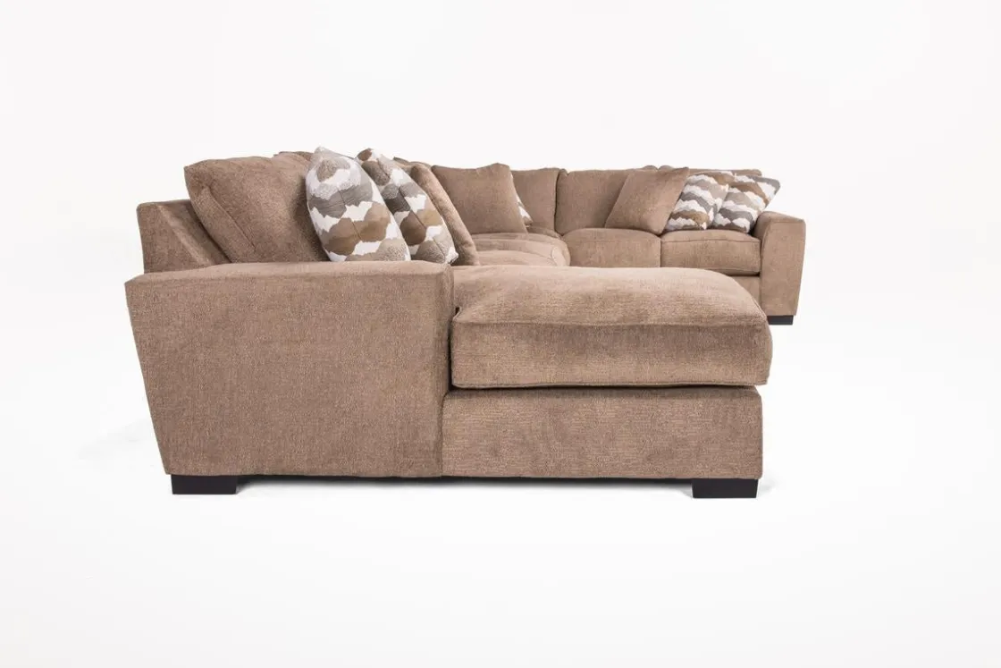 Mor Furniture Oracle Tux Sofa Chaise Sectional In Envy Ebony, Left Facing, Down