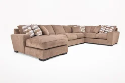 Mor Furniture Oracle Tux Sofa Chaise Sectional In Envy Ebony, Left Facing, Down