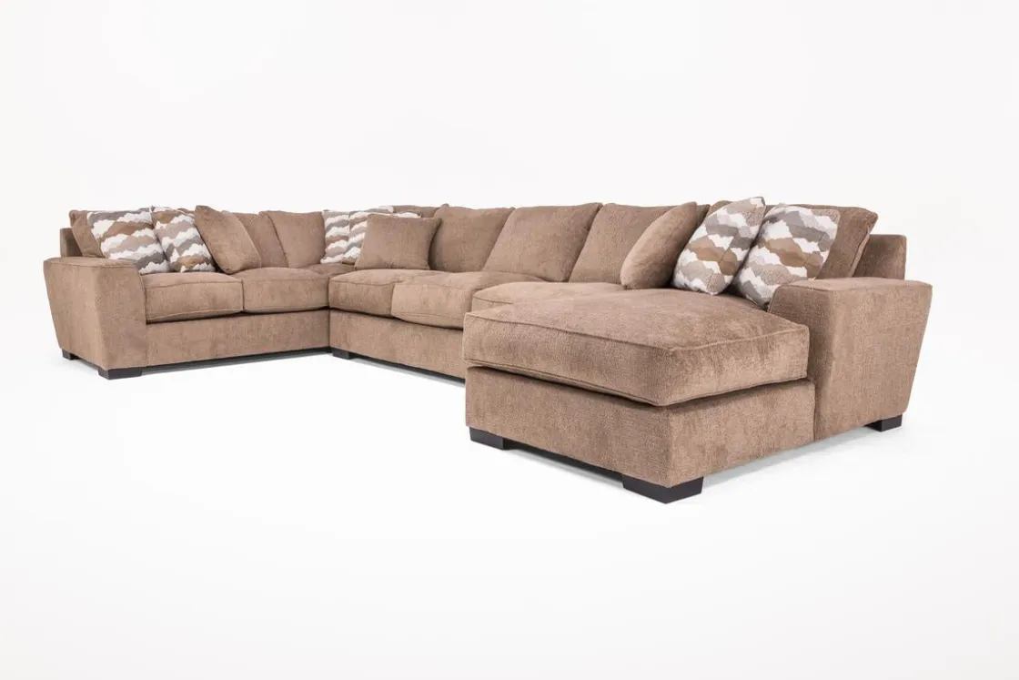 Mor Furniture Oracle Tux Sofa Chaise Sectional In Envy Ebony, Left Facing, Down