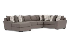 Mor Furniture Oracle Tux Sofa Chaise Sectional In Envy Ebony, Left Facing, Down