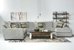 Mor Furniture Oracle Tux Sofa Chaise Sectional In Envy Ebony, Left Facing, Down
