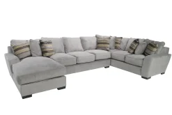 Mor Furniture Oracle Tux Sofa Chaise Sectional In Envy Ebony, Left Facing, Down
