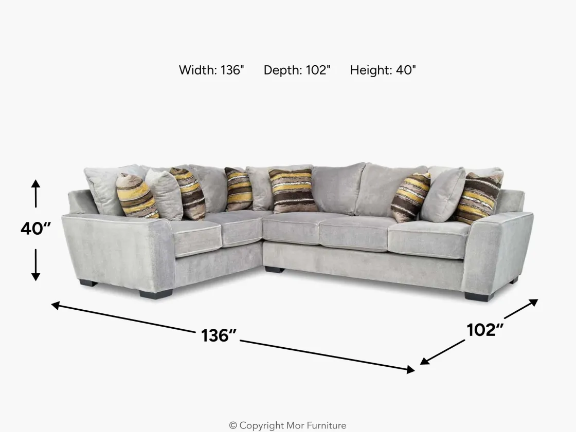 Mor Furniture Oracle Tux Sofa Sectional In , Left Facing, Down