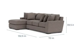 Mor Furniture Oracle Xl Sofa Chaise In , Left Facing, Down