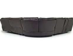Mor Furniture Oslo 3 Piece 3 Power Sectional In Dark Brown Leather