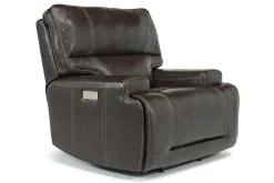 Mor Furniture Oslo 3 Power Recliner In Brown Leather