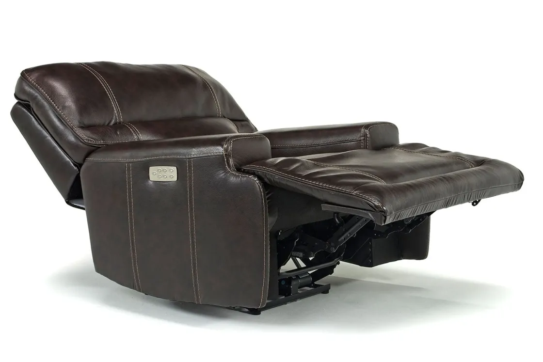 Mor Furniture Oslo 3 Power Recliner In Brown Leather
