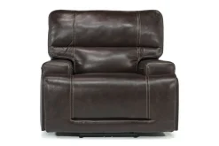 Mor Furniture Oslo 3 Power Recliner In Brown Leather