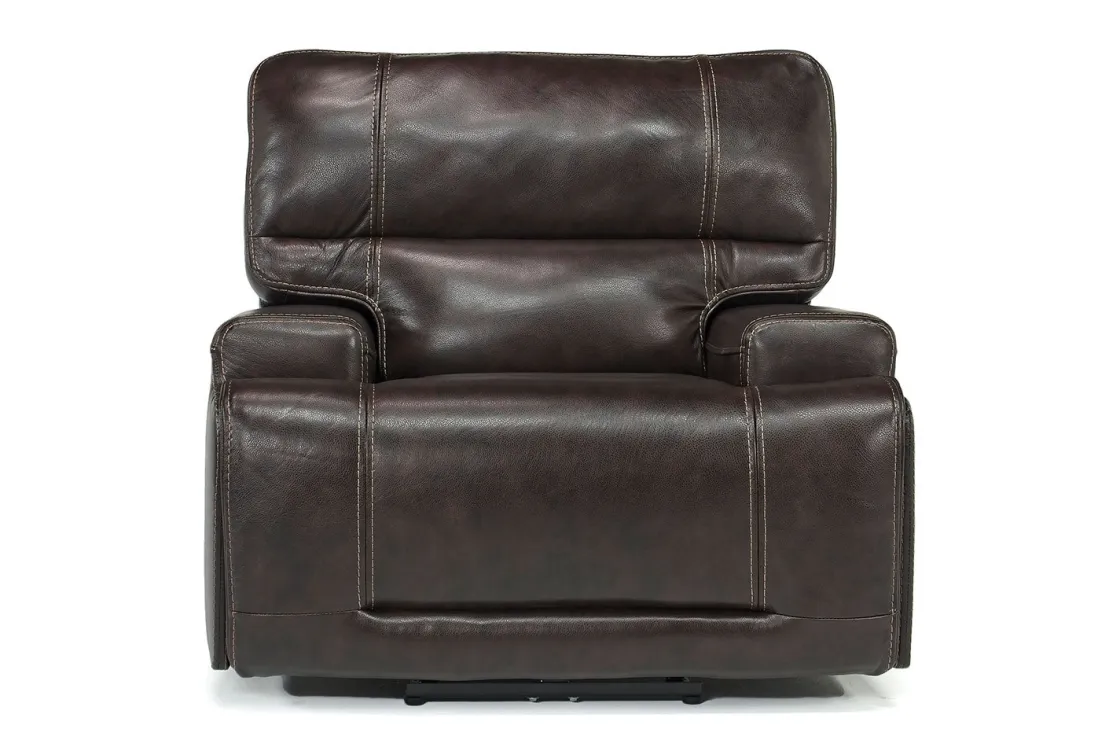 Mor Furniture Oslo 3 Power Recliner In Brown Leather