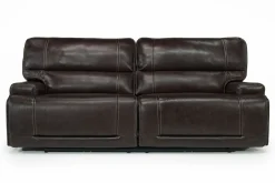 Mor Furniture Oslo 3 Power Sofa In Brown Leather