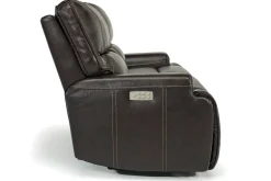 Mor Furniture Oslo 3 Power Sofa In Brown Leather