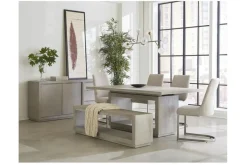 Mor Furniture Oxford Dining Table & 4 Chairs & Bench In Basalt Gray