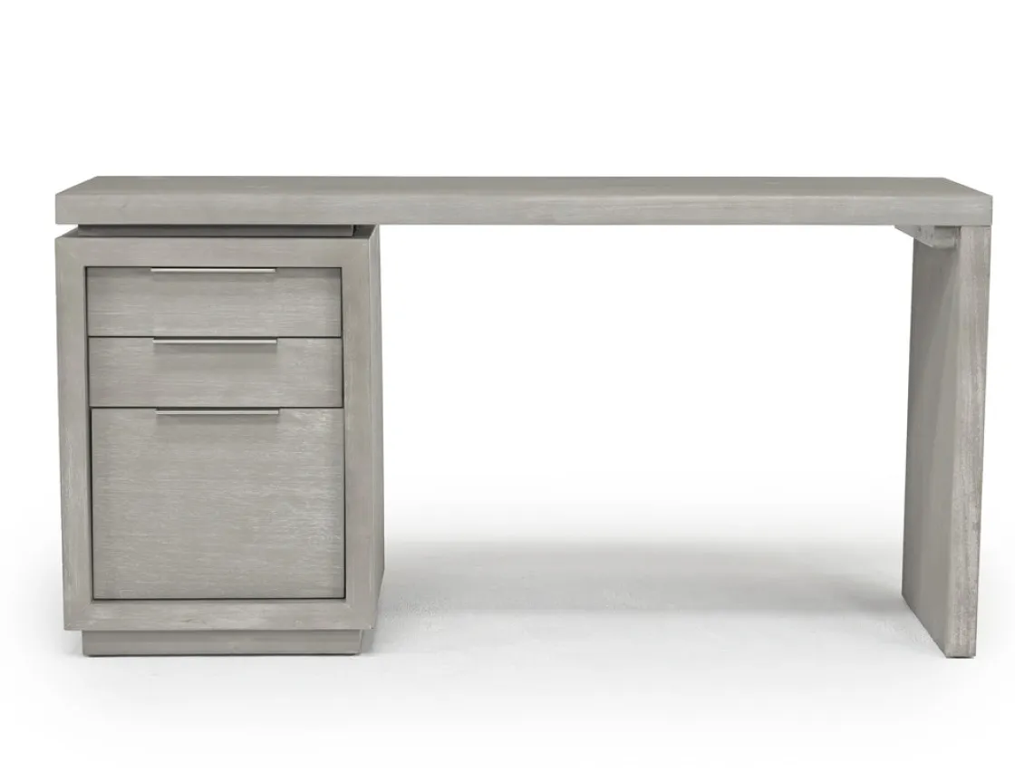 Mor Furniture Oxford Office Desk W/ File Cabient In Mineral