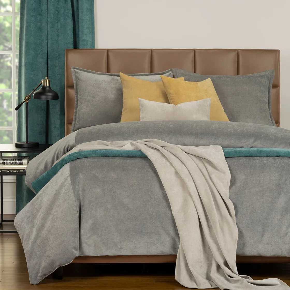 Mor Furniture Padma Duvet Set In Harbor Gray, 5 Piece, Queen